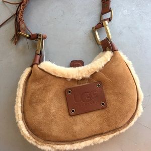 RARE!! UGG suede Shearling Purse NEW